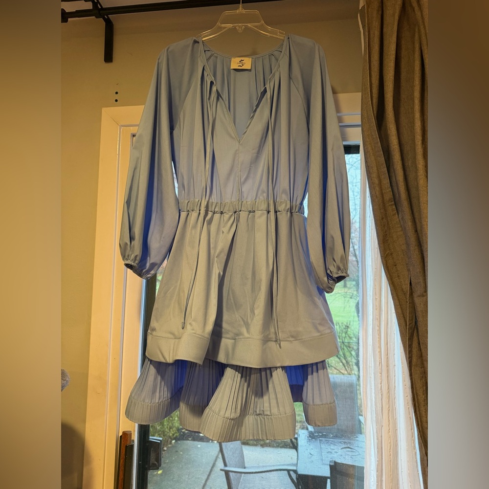 Local European Light Blue Midi Dress